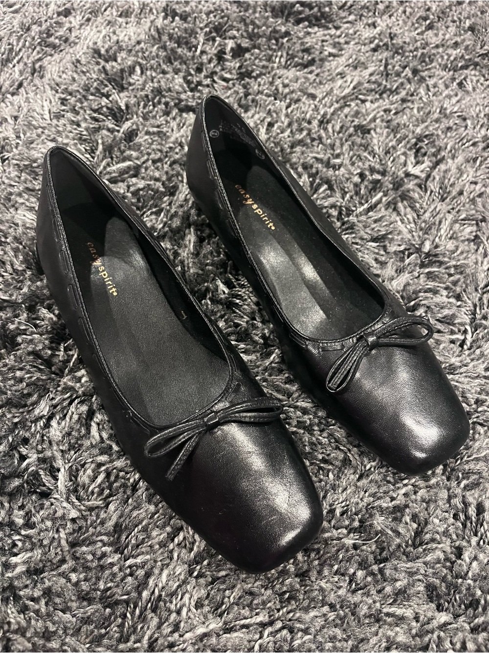 🌺EASY SPIRIT BLACK BOW LOAFER HEELED SHOE SIZE 9🌺